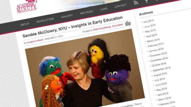 The Academic Minute Sandee McClowry, NYU – Insights in Early Education