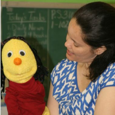 Teacher with Coretta the Cautious